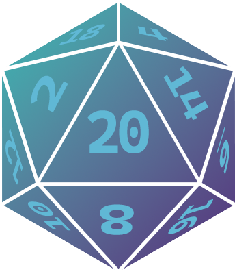 twenty-sided die graphic